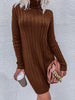 JIM & NORA Women Mini Knit Sweater Dress Long Sleeve Turtleneck Soild Colour Loose Dresses Casual Autumn Spring Vestidos