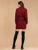 JIM & NORA Women Winter Long Sleeve Loose Turtleneck Christmas Knit Midi Dresses Ladies Christmas Print Xmas Party Wear
