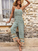 JIM & NORA Women Jumpsuits 2023 Sleeveless Boho Floral Print Wide Leg Long Pants Bohemian Rompers Ladies Holiday Trousers