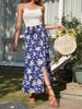 JIM & NORA Women Long Skirt Summer Beach Style Floral Printed High Waist Casual Ins  Bohemian Asymmetrical