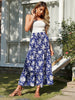 JIM & NORA Women Long Skirt Summer Beach Style Floral Printed High Waist Casual Ins  Bohemian Asymmetrical