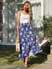 JIM & NORA Women Long Skirt Summer Beach Style Floral Printed High Waist Casual Ins  Bohemian Asymmetrical