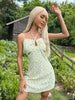 JIM & NORA Women Sexy Spaghetti Strap Hollow Out Backless Floral Print Mini Dress Summer Beach Picnic Dresses Casual Hot