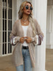 JIM & NORA Women Soild Colour Long Sleeve V Neck Breathable Hollow Out Cardigan Sexy See Through Patchwork Tops Autumn Casual