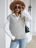 JIM & NORA Women Soild Colour Sleeveless V Neck Loose Knit Sweater Vest Ladies Casual Autumn Pullover Tops Warmer Oversize