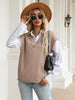 JIM & NORA Women Soild Colour Sleeveless V Neck Loose Knit Sweater Vest Ladies Casual Autumn Pullover Tops Warmer Oversize