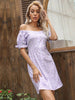 JIM & NORA Women Summer Beach Sundress 2023 Sexy Floral Print Boho Ruffle Short Sleeve A Line Mini Dress Wrap Casual Robe
