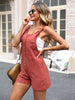 JIM & NORA Women Summer Jumpsuits Casual Sleeveless Short Pants Jumpsuit Soild Colour Buttons Suspender Trousers Fashion