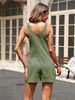 JIM & NORA Women Summer Jumpsuits Casual Sleeveless Short Pants Jumpsuit Soild Colour Buttons Suspender Trousers Fashion