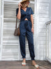 JIM & NORA Women Two Pieces Set Outfits Cropped Short Sleeve T Shirt and Long Pants Tracksuits Sportwear Female Girls