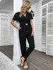 JIM & NORA Women Two Pieces Set Outfits Cropped Short Sleeve T Shirt and Long Pants Tracksuits Sportwear Female Girls