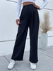 JIM & NORA Women Wide Leg Pants Loose High Waist Casual Trousers Solid Colour Office Straight Pants Ladies Bottoms Buttons