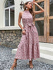 JIM & NORA Womens Halter Neck Sleeveless Sexy Slim Fit Midi Dresses Floral Printed Tunic Vestidos Summer Holiday Beach Sundress