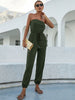 JIM & NORA Womens Strapless Jumpsuit Casual Loose Off Shoulder Drawstring Long Pants One Piece Romper For Daily Office Party