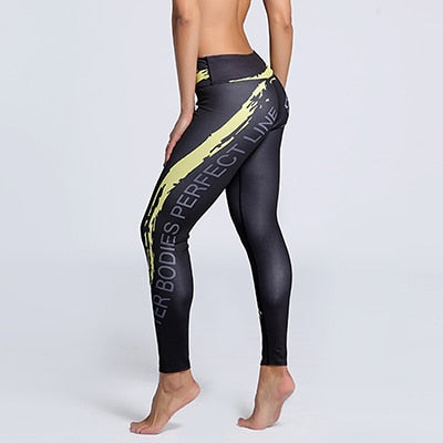 Black Fitness Leggings Women Plus Size Sporting Clothing Fashion Print Elastic Push Up Workout Legging Slim Jeggings