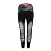 Fashion Patchwork Sexy Hollow Out Printed Women Leggings Summer Breathable Dry Quick Sporting Fitness Leggings