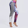 Fashion Side Stripe Print Leggings Plus Size Gyms Women New 5 Styles Slim Legging Fitness Elastic Sportes Pants