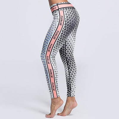Fashion Side Stripe Print Leggings Plus Size Gyms Women New 5 Styles Slim Legging Fitness Elastic Sportes Pants