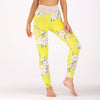 New Flower Printed Women High Waist Push Up Leggings Fashion Hips Pockets Elastic Skinny Dry Quick Fitness Leggings