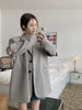 JMPRS Design Sleeve Hollow Blazers Womens  Single Breasted Loose Striped Jacket Suit Fall 2023 Baggies Ladies Tops