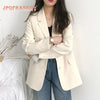 [JPQF] Casual Blazers for Women Female Retro 2023 Spring Temperament Commuter Joker Korean Version Loose Jacket Female S-XXL