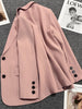 [JPQF] Pink Suit and Jacket Female 2023 Spring and Autumn Commuter Loose Leisure Joker Black Suit and Jacket Blazer Women