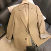 [JPQF] Suit Coat Female 2023 Korean Version of Spring Autumn Loose Ladies Khaki Female Black Leisure Commuter Design