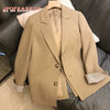 [JPQF] Suit Coat Female 2023 Korean Version of Spring Autumn Loose Ladies Khaki Female Black Leisure Commuter Design