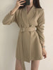 [JPQF] Suit Coat Female 2023 Spring and Autumn Korean Version Slim Fit Commuter Versatile Belt Black Suit Woman Office S-3XL
