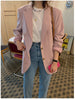 [JPQF] Suit Jacket 2023 Spring Korean Version Loose British Style Pink Suit Jacket Female Commuter Coats Blazer Women S-XL