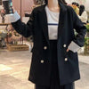 [JPQF] Suit 2023 Spring and Autumn Korean Version Loose Long Commuter Women's Casual Joker Striped Suit Jacket S-XXL