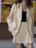 [JPQF] Summer Female Commuter Polyester 2023 Suit Coat British Leisure Retro Korean Khaki Suit Womens Blazers Coat Jacket