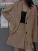 [JPQF] Summer Female Commuter Polyester 2023 Suit Coat British Leisure Retro Korean Khaki Suit Womens Blazers Coat Jacket