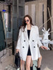 [JPQF] White Suit Jacket Woman 2023 Spring and Autumn Korean Version Loose Casual Temperament Double-breasted Jacket Woman