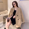 [JPQF] White Suit Jacket Woman 2023 Spring and Autumn Korean Version Loose Casual Temperament Double-breasted Jacket Woman