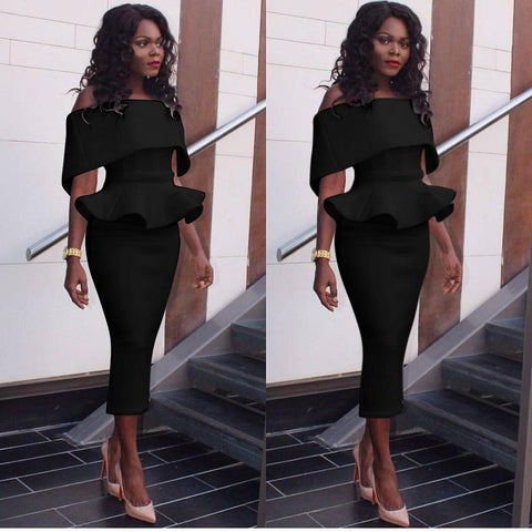 Casual Slash Neck Ruffles Zippers Back Women Dresses Summer Hot Selling Bandage Dress Plus Size 3XL Vestidos