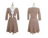 JSXDHK 2022 Autumn Winter Women Sweater Dress  Three Quarter Sleeve Knitted Patchwork Bow Casual Dresses