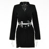 JULISSA MO Blazer Mini Skirt Two Piece Sets 2023 Autumn Women Casual Lace up Tops High Split Skirt Suit Femme Sexy Partywear