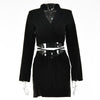 JULISSA MO Blazer Mini Skirt Two Piece Sets 2023 Autumn Women Casual Lace up Tops High Split Skirt Suit Femme Sexy Partywear