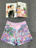 JUNLINNA Two Piece Pants Slash Neck Elastic Top+Short Printed Pants 2 Pieces Set Spring Summer Princess Wear Sets