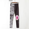 women gothic leggings pink thin soft lacina for girls fitness letter printed graffiti 3D harajuku punk rock pants