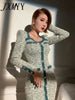 JXMY Autumn And Winter Products Woolen Bright Silk Commuter Elegant Temperament Women Slim Long-Sleeve Dress
