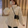 imCharms 2023 autumn and winter products women's short short lightweight waist tie warm down jacket