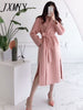 imCharms 2023 Autumn And Winter Double-Sided Cashmere Temperament Coat Women's Mid-Length Loose Side Slit Woolen Coat