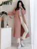 imCharms 2023 Autumn And Winter Double-Sided Cashmere Temperament Coat Women's Mid-Length Loose Side Slit Woolen Coat
