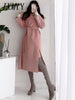 imCharms 2023 Autumn And Winter Double-Sided Cashmere Temperament Coat Women's Mid-Length Loose Side Slit Woolen Coat