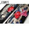 imCharms 2023 Autumn Comfortable Cotton Embroidered Suit Women's Raglan Sleeves Black fLong Two-Piece Suit