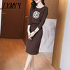 imCharms 2023 Autumn French Women's Temperament Casual Long-Sleeved Sweater Knitted Two-Piece Suit Skirt