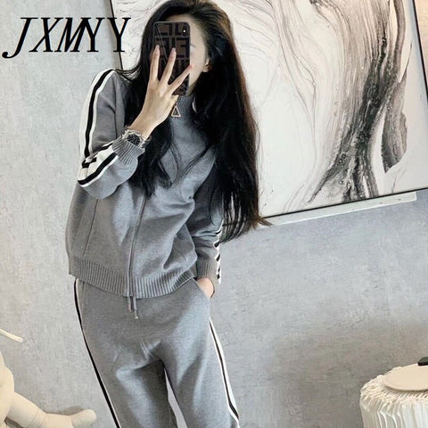imCharms 2023 Early Spring Ladies Western-Style Wide-Leg Pants CasualSports Comfortable Two-Piece Suit