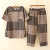 imCharms 2023 Korean Version Of The Summer Large Size Plaid Two-Piece Suit All-Match Casual Pants Loose Top Women